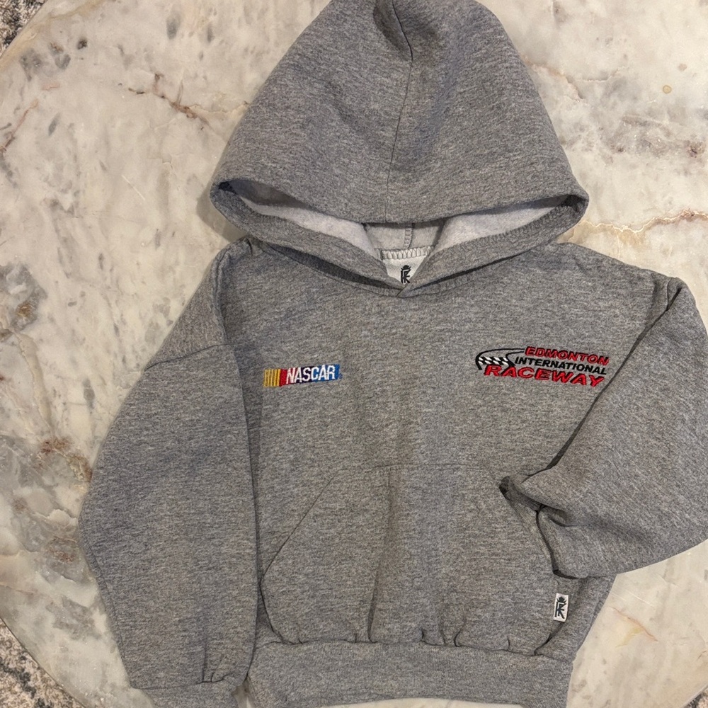 Gray Kids NASCAR Hoodie with Racing Logos